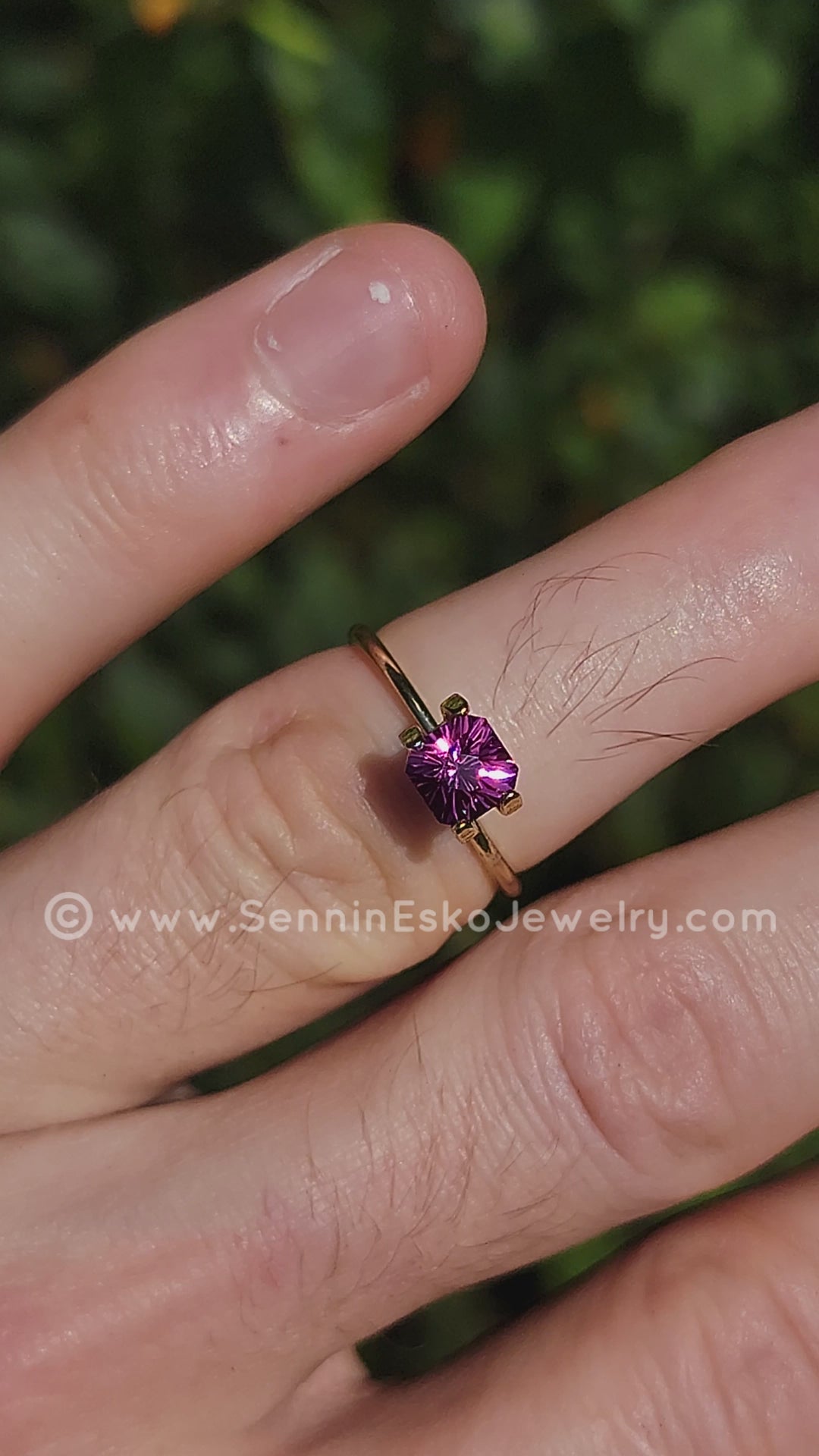 1.1 Carat Bright Pink Garnet Square Octagon -  5.6x6.5mm - Galaxy Cut