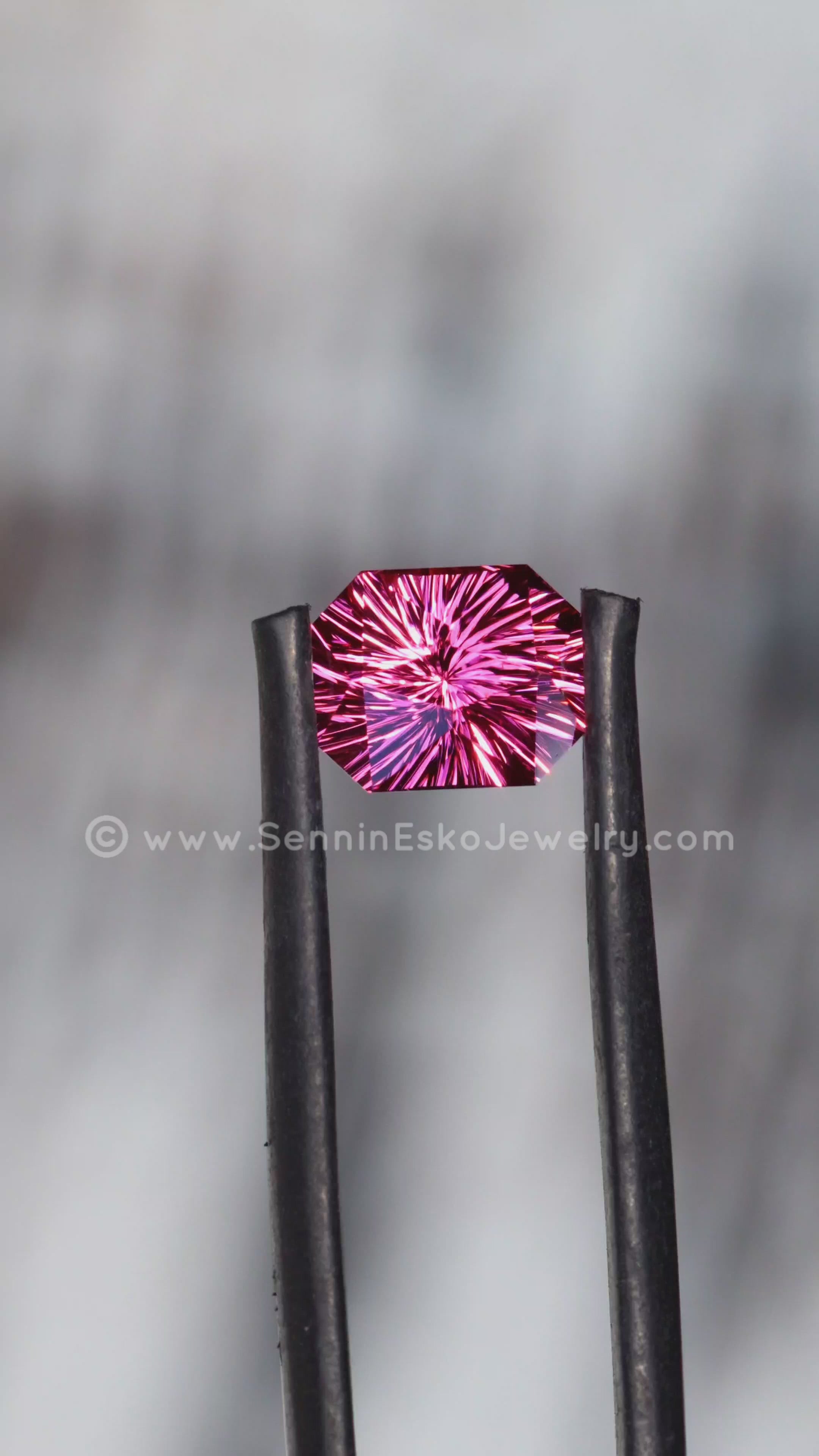 2.3 Carat Bright Pink Garnet Octagon - 8.3x6.8mm - Esko Spiral