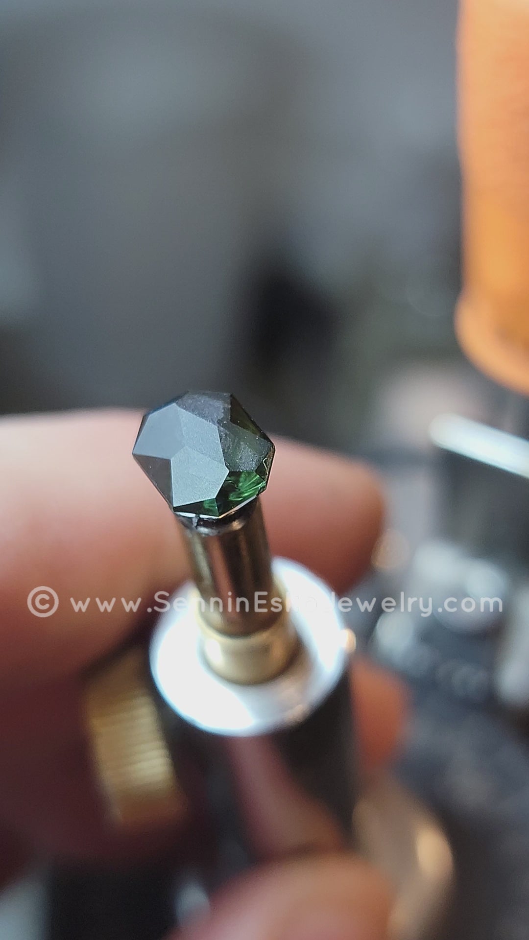 2.2 Carat Green/Blue Sapphire Octagon -  7.6x6.2mm - Galaxy Cut