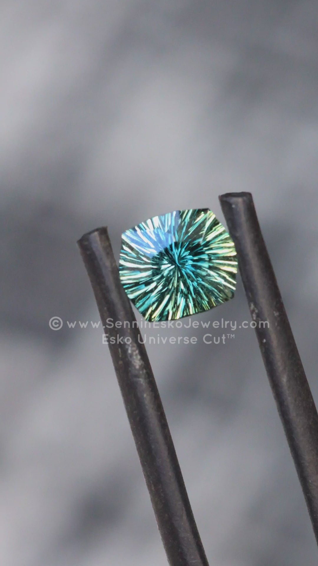 1.3 Carat Steely Green Sapphire Cushion - 6.8x5.9mm - Esko Universe Cut ™