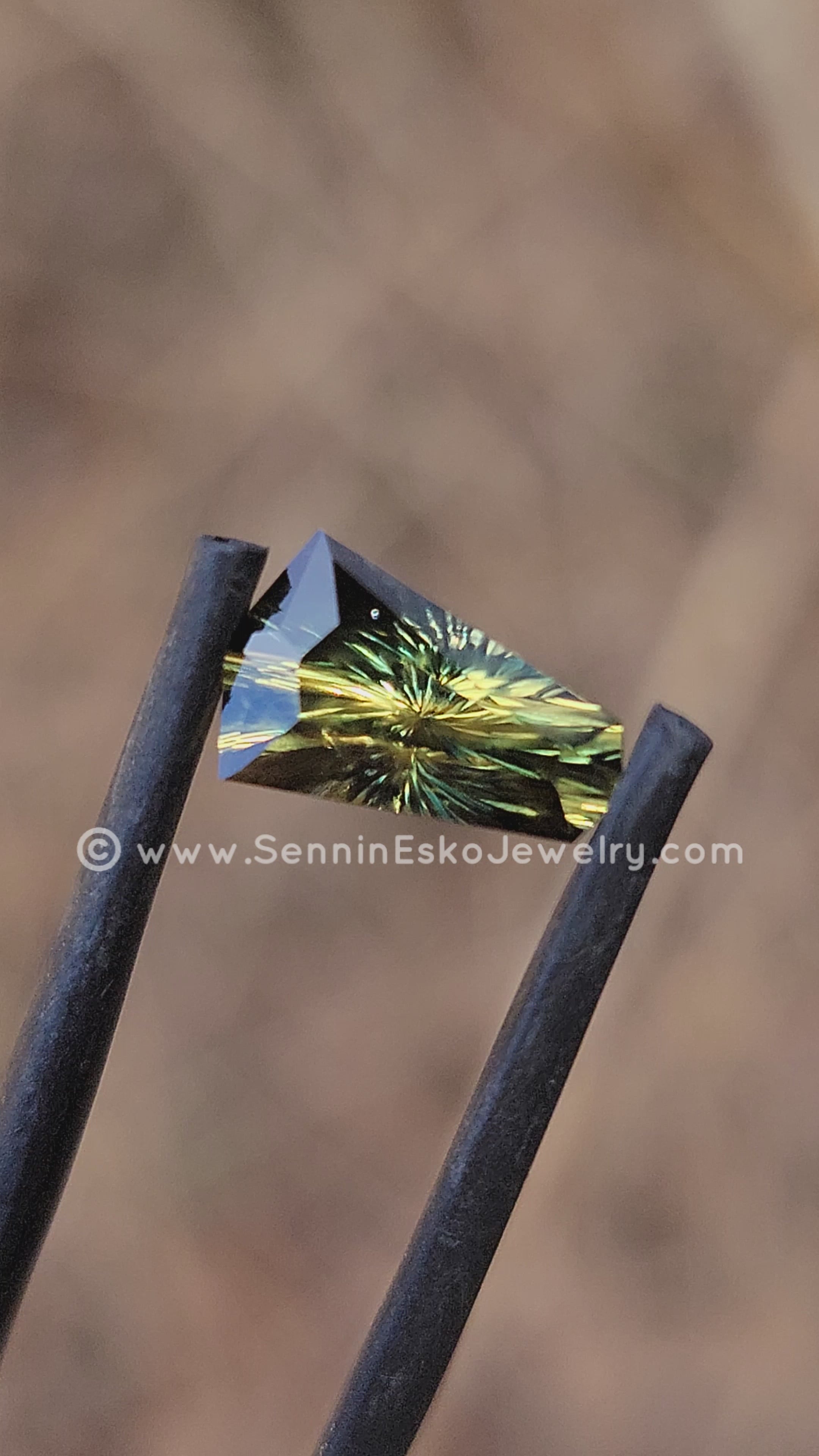 アクセサリー sinon 2.97 Carat Striped Parti Sapphire - 10.8x6.8mm - Galaxy Cut