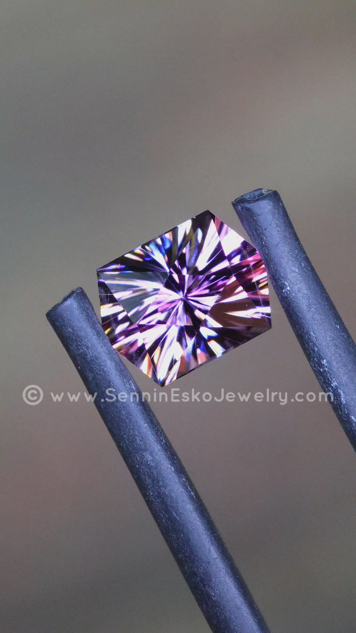 1.2 Carat Purple Yellow Tanzanite Hexagon - Unheated -  Fantasy Cut