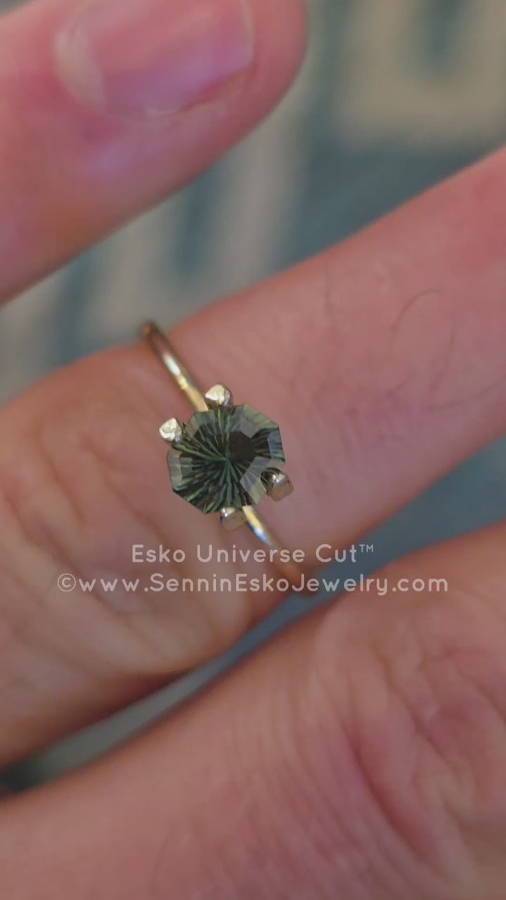 1.1 Carat Green Sapphire Octagon- 6.7x5.9mm - Esko Universe Cut ™