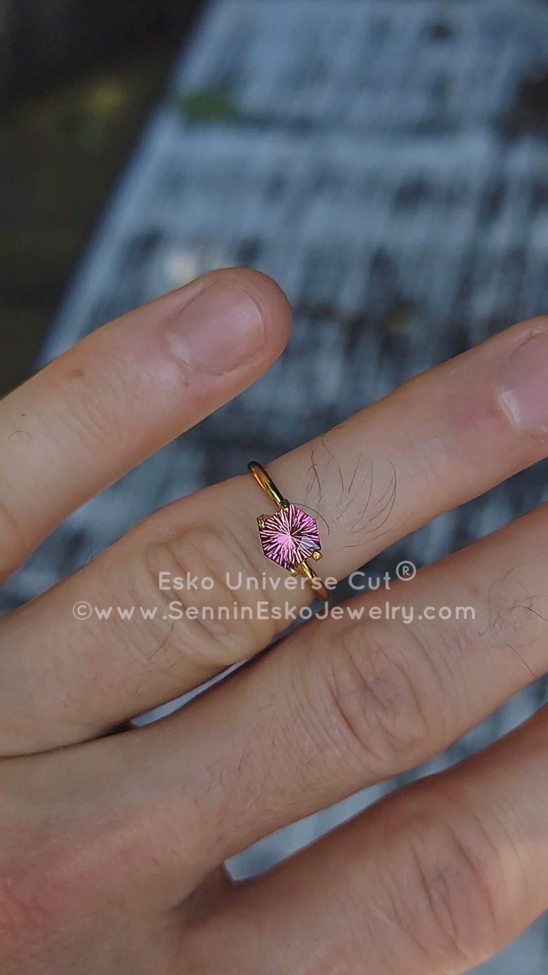 1 carat Light Sunset Tourmaline Hexagon - 6.9x6.1mm - Esko Universe Cut ®