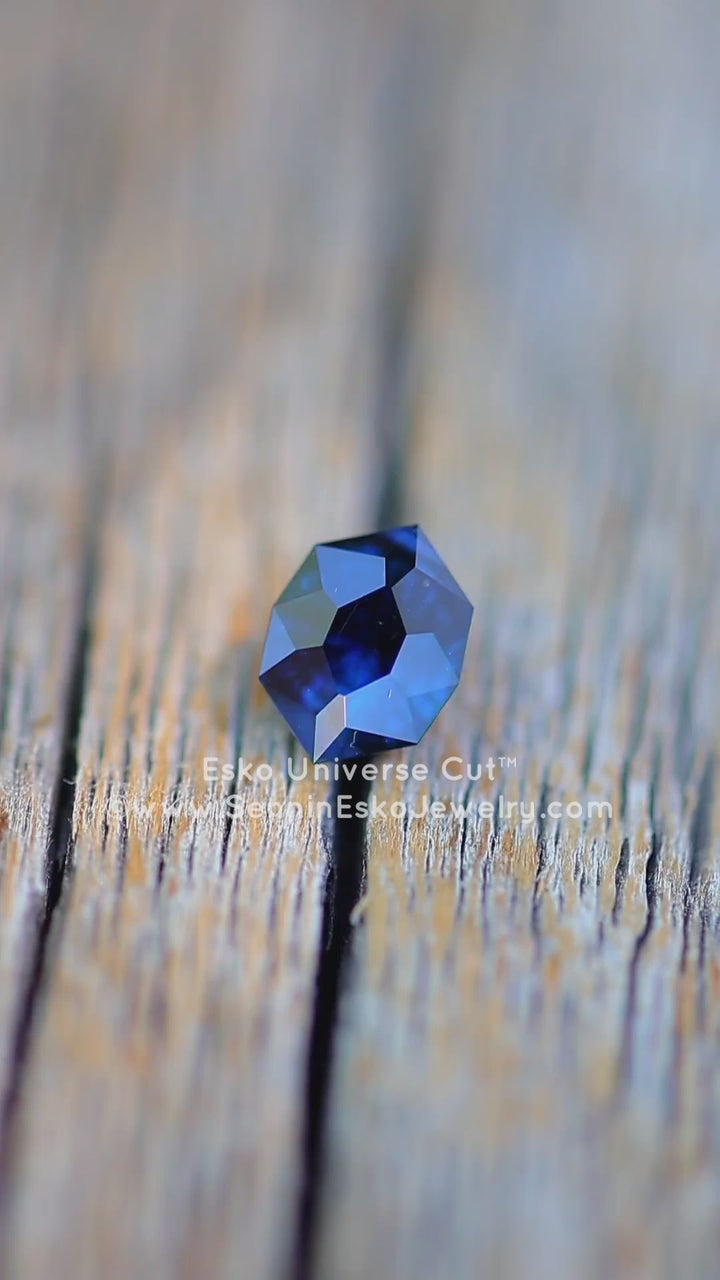 1.3 Carat Very Deep Blue Sapphire Navette - 7.2x5.5mm - Esko Universe Cut ™