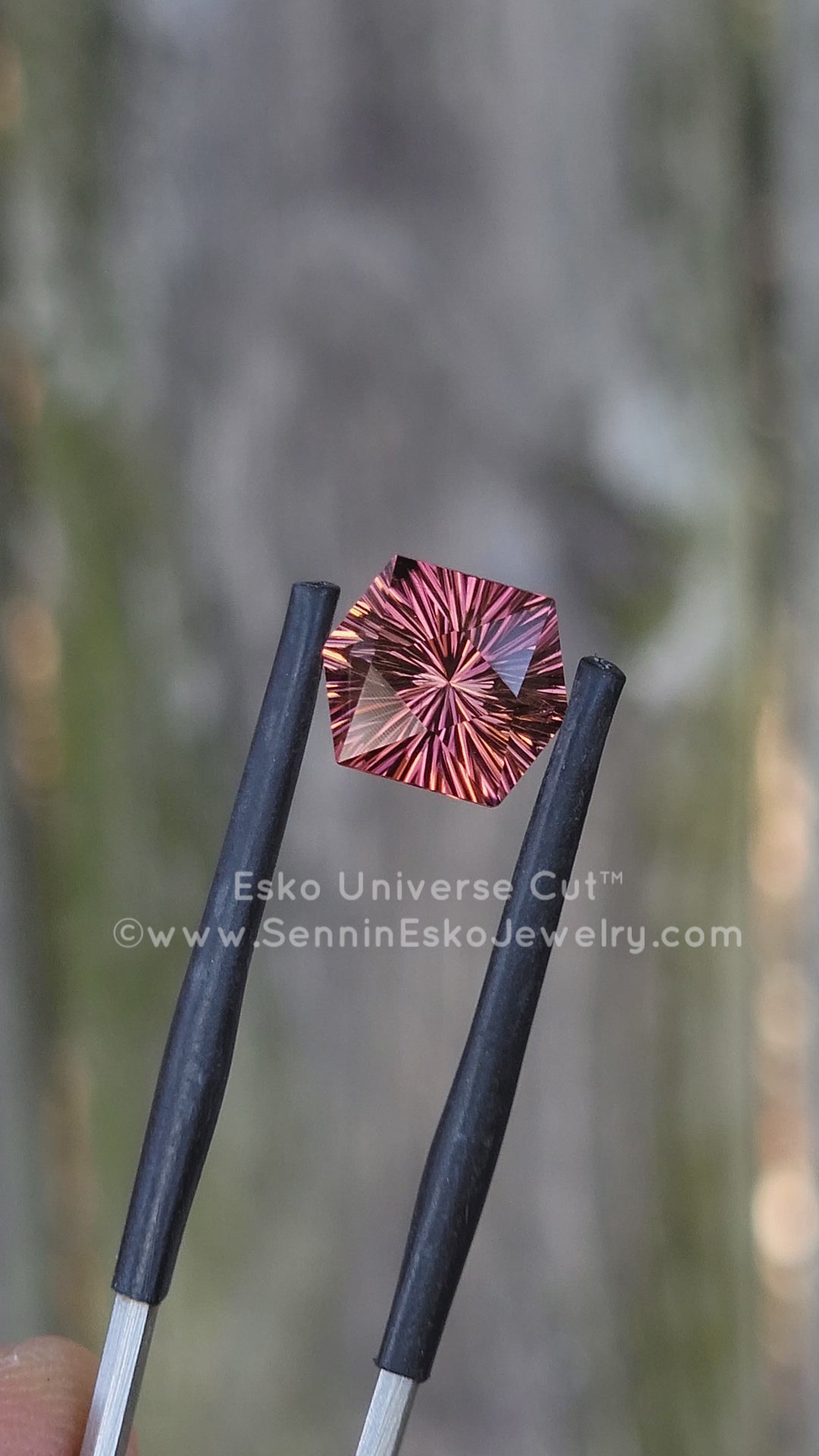3.4 Carat Pink/Orange Tourmaline Hexagon - 9.5x8.1mm - Esko Universe Cut ™