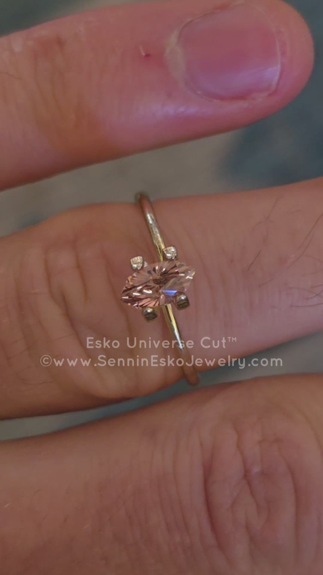 0.75 Carat Peachy Pink Tourmaline Marquise - 7.4x3.9mm - Esko Universe Cut ™