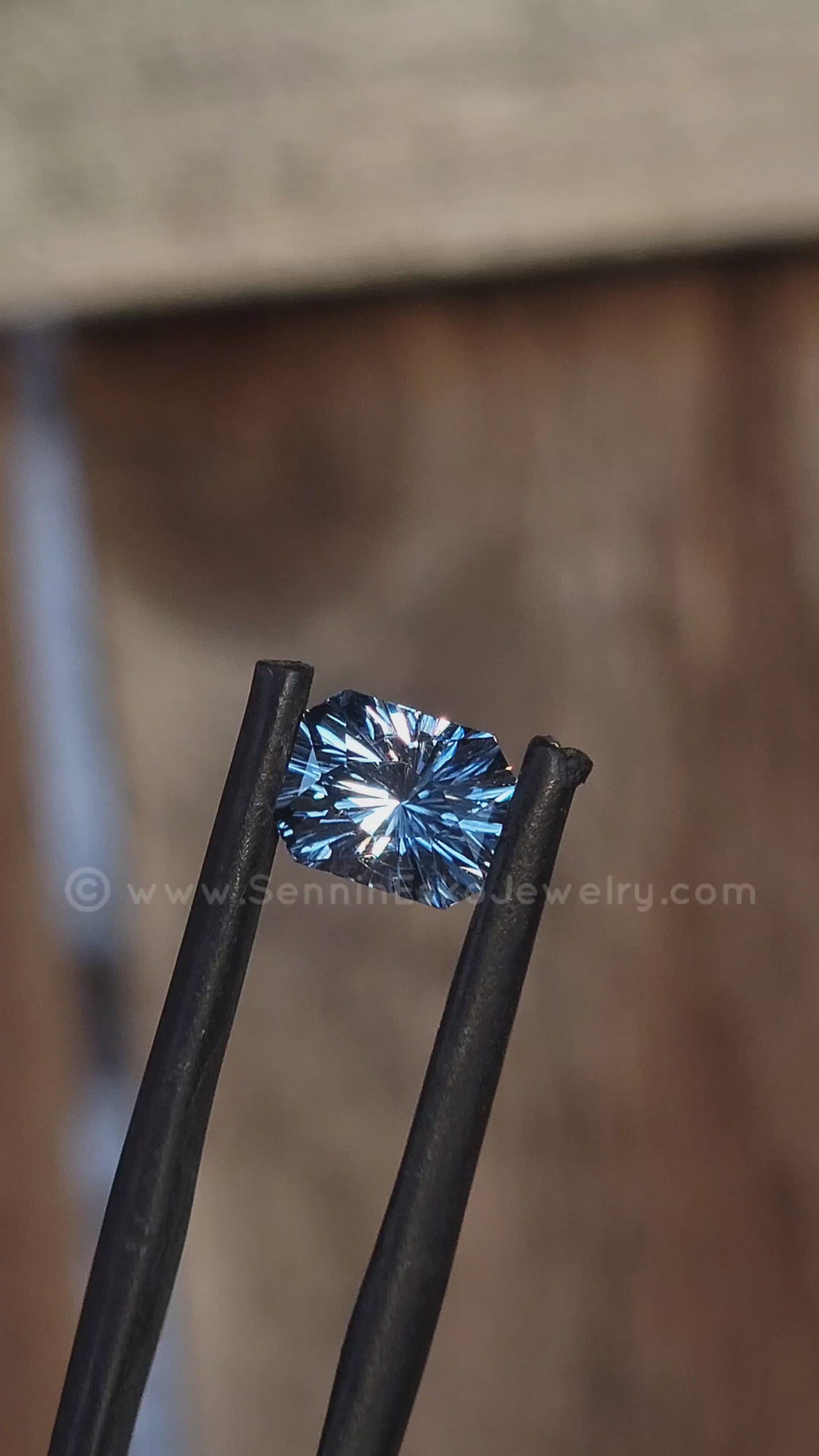 1.6 Carat Icy Blue Sapphire Octagon - 7x5.6mm - Esko Universe Cut