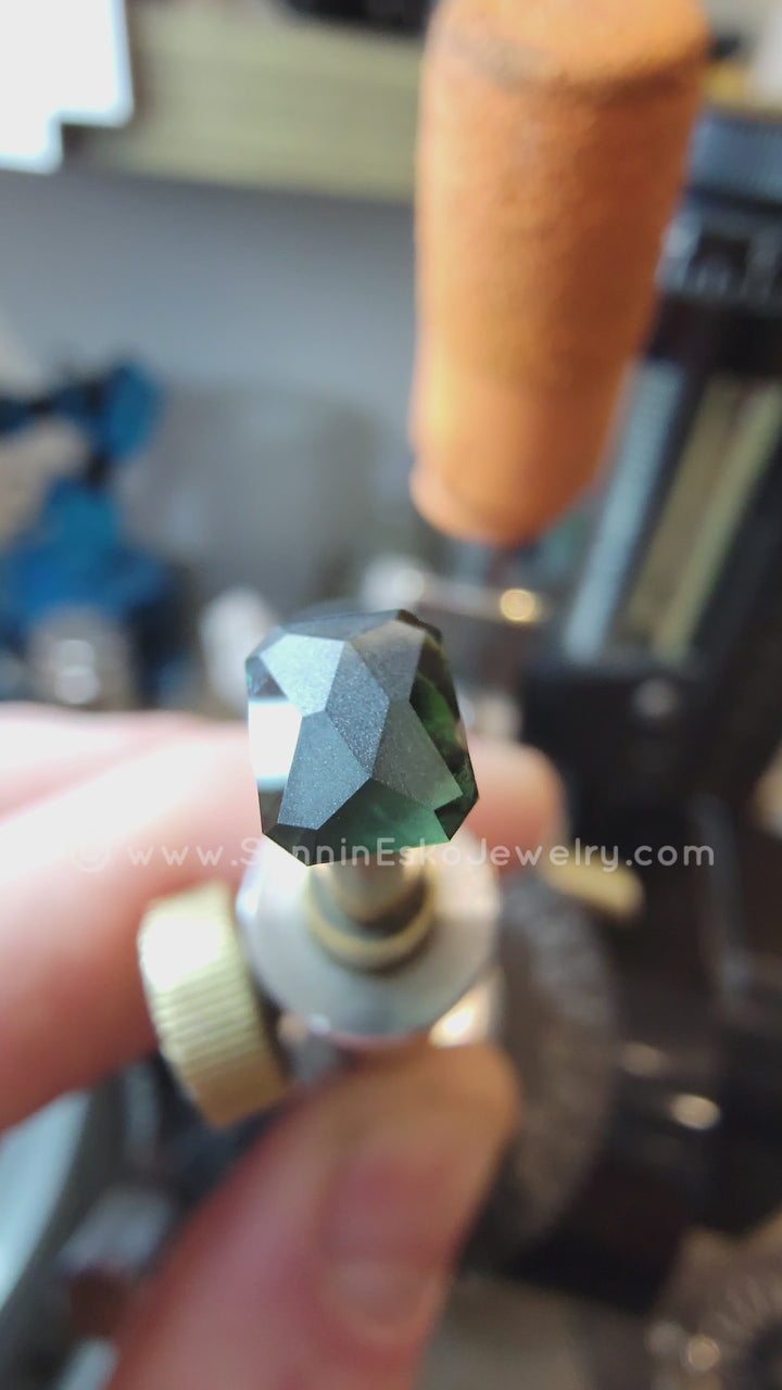 1.47 Carat Teal/Green Sapphire Octagon  -  6.6x5.3mm - Esko Universe Cut ™