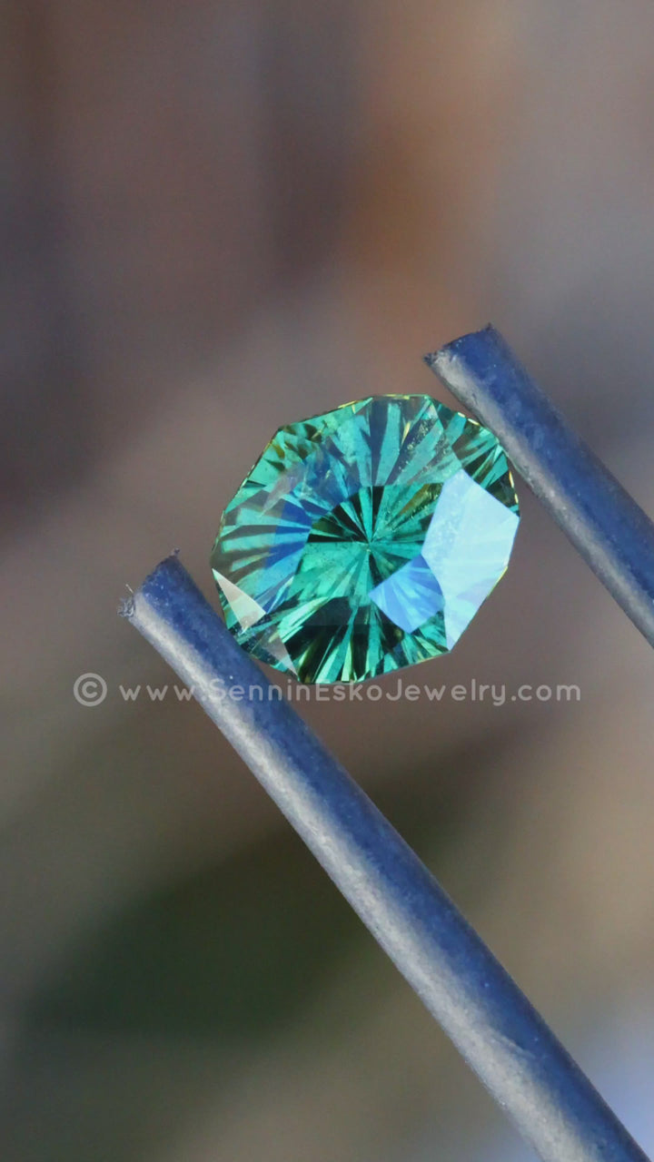 1.7 Carat Olive Green Sapphire Dodecagon/Oval  -  8.1x6.7mm - Esko Universe Cut ™