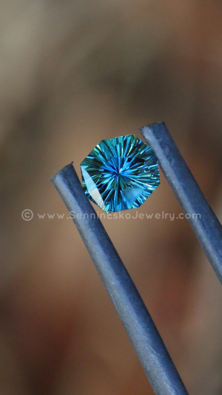 0.72 Carat Teal Sapphire Octagon - 5.9x5.4mm - Esko Universe Cut ™