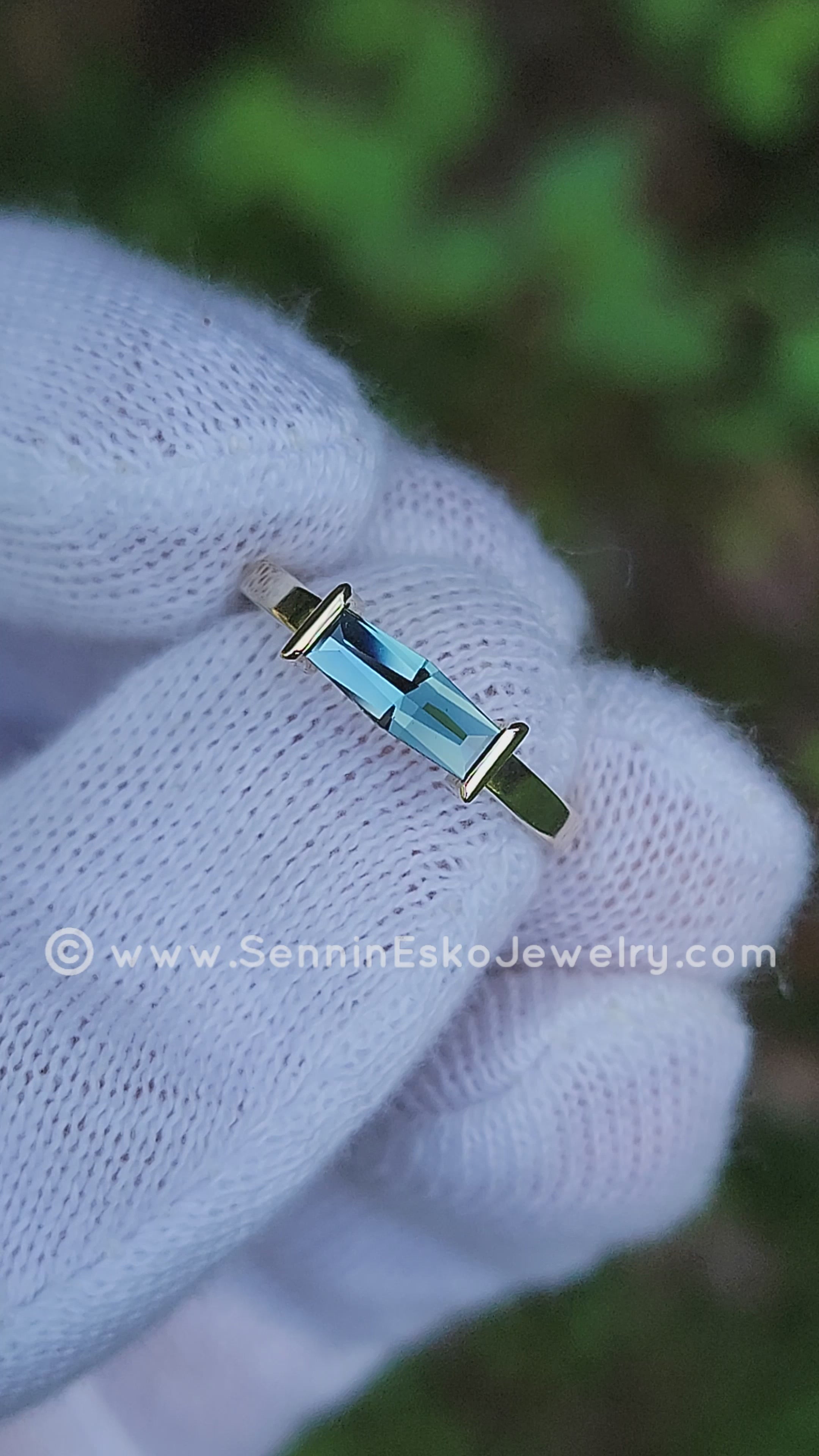 Channel Set Ring - Depicted with a 0.76 carat Open Color Sapphire