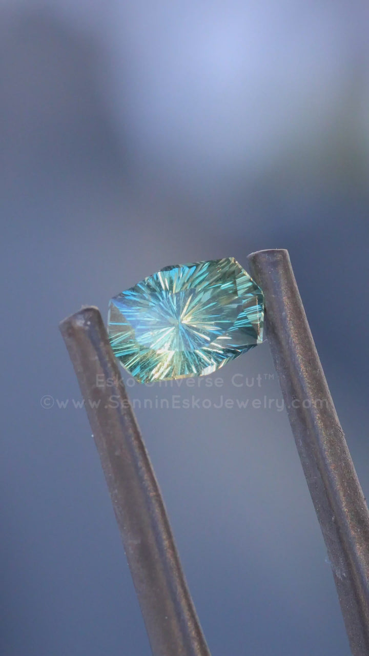 1.44 Carat Blue/Yellow Sapphire Octagon - 7.4x5.1mm - Esko Universe Cut ™