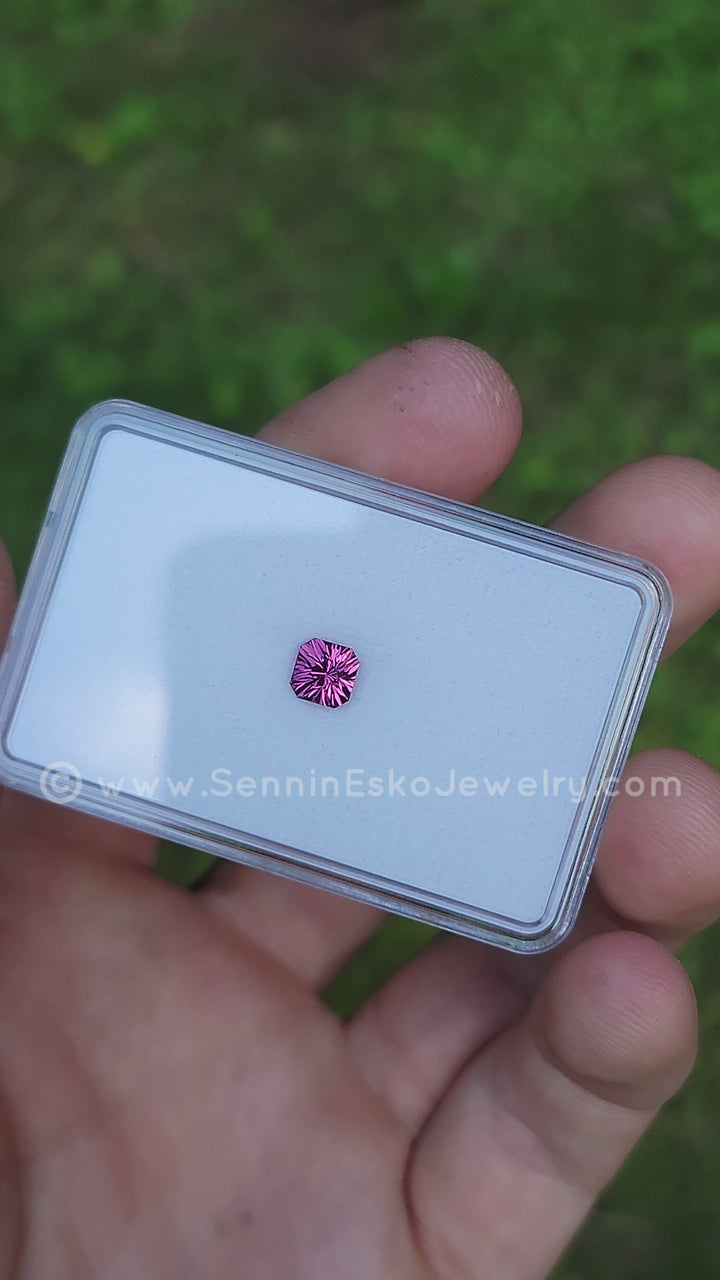 1.1 Carat Bright Pink Garnet Square Octagon -  5.6x6.5mm - Galaxy Cut