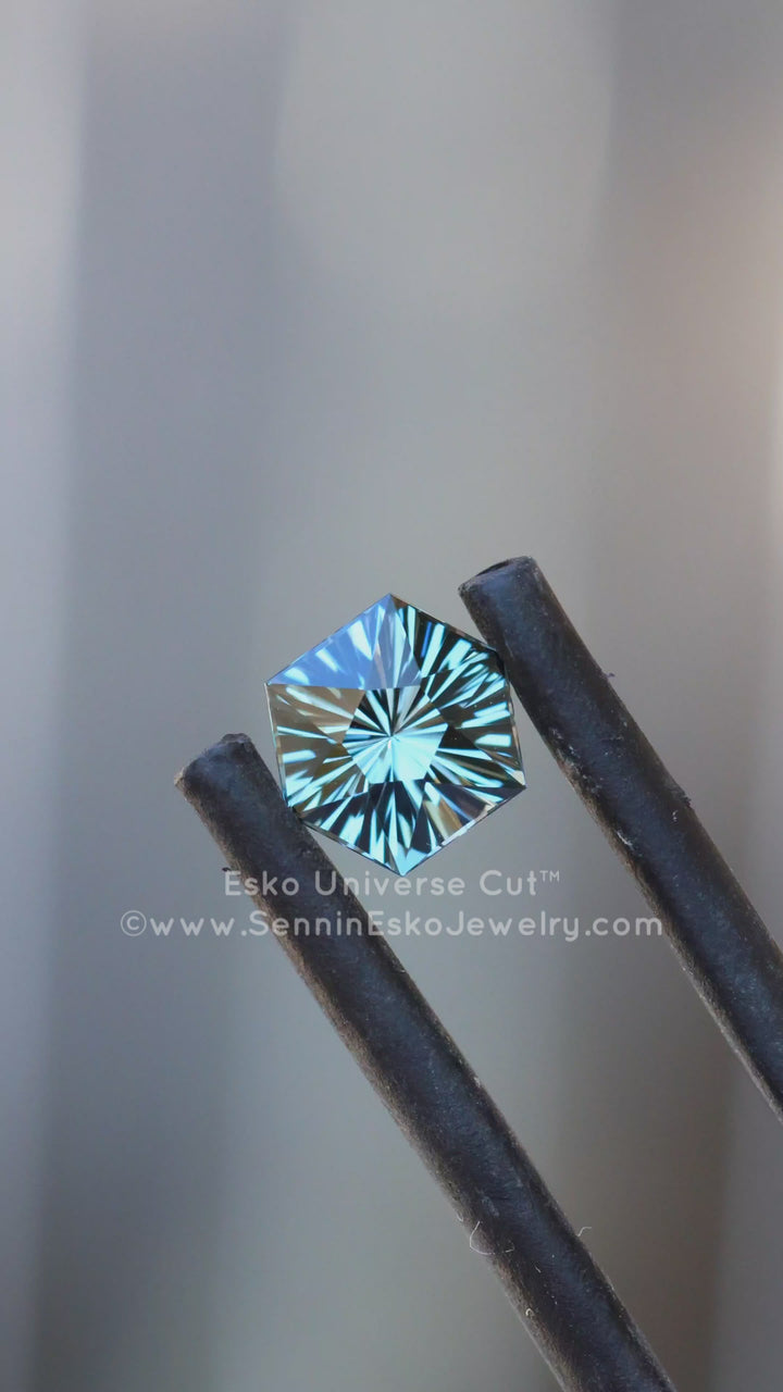 0.81 Carat Blue/Gray Spinel Hexagon - 5.7x5mm - Esko Universe Cut ™