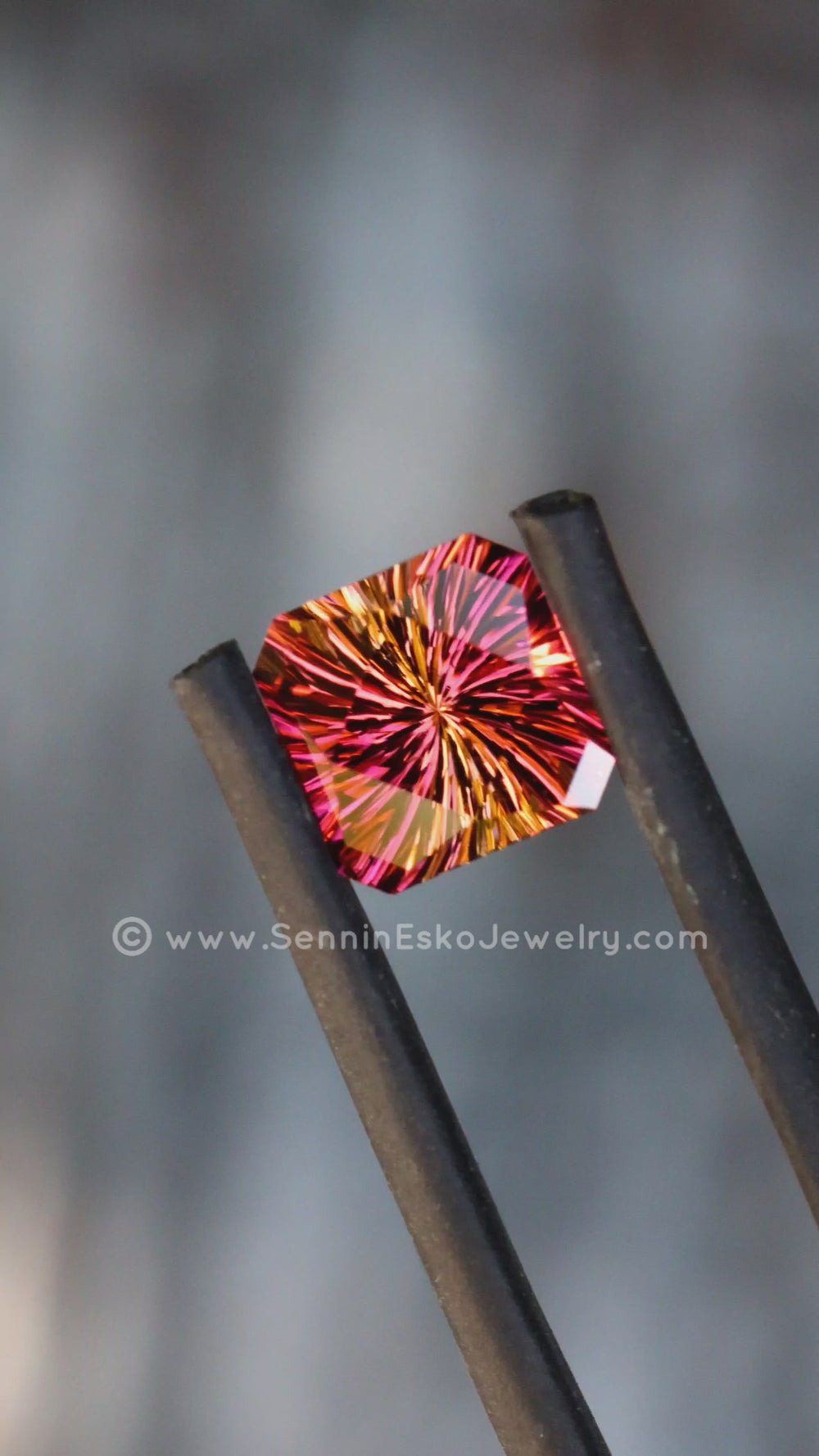 1.8 Carat Bi Color Sunset Tourmaline - 7.2x8.8mm - Esko Universe Cut ™