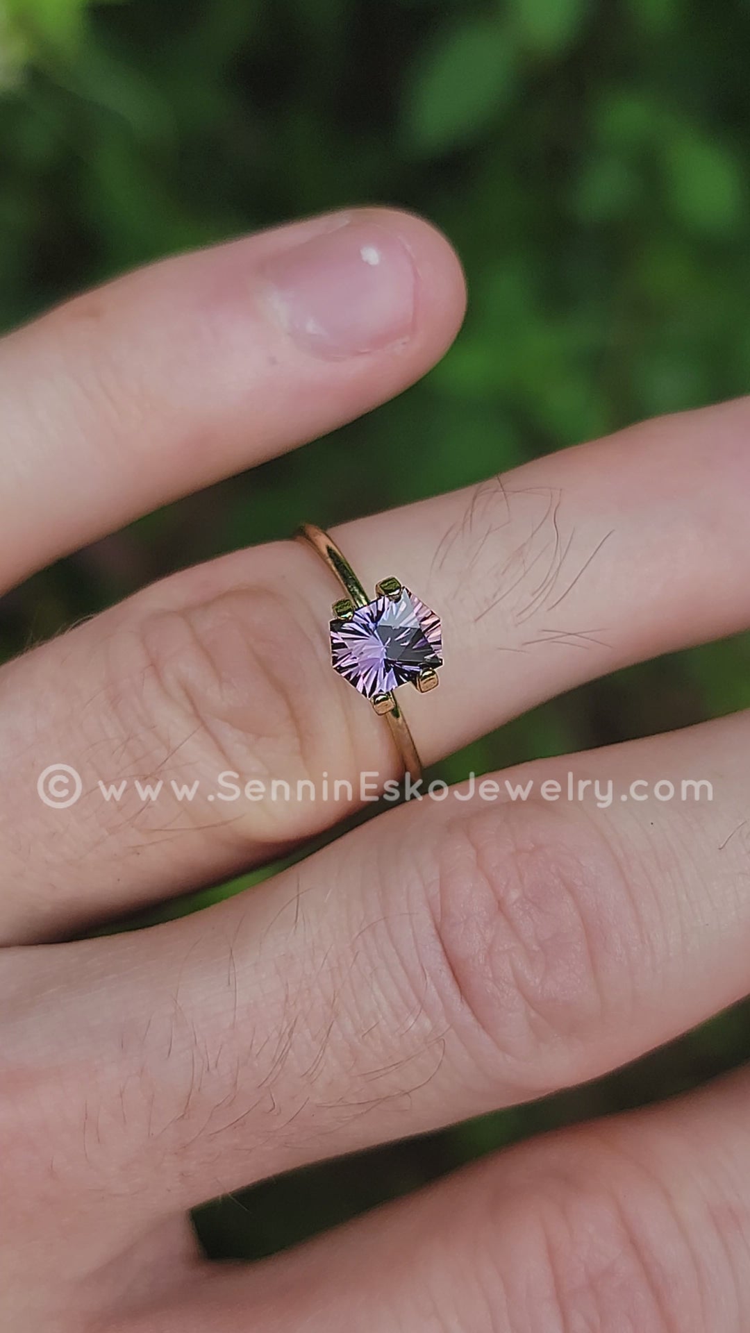 1.2 Carat Purple Yellow Tanzanite Hexagon - Unheated -  Fantasy Cut