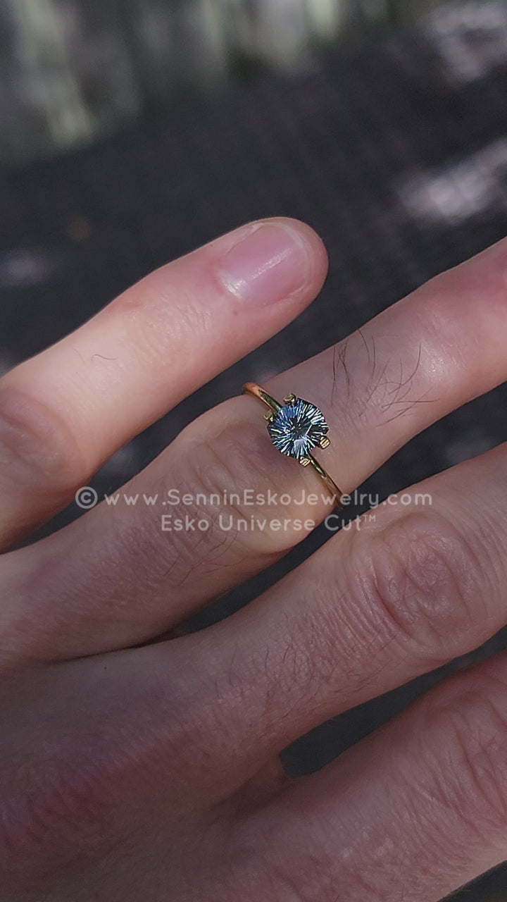 1.3 Carat Steely Green Sapphire Cushion - 6.8x5.9mm - Esko Universe Cut ™