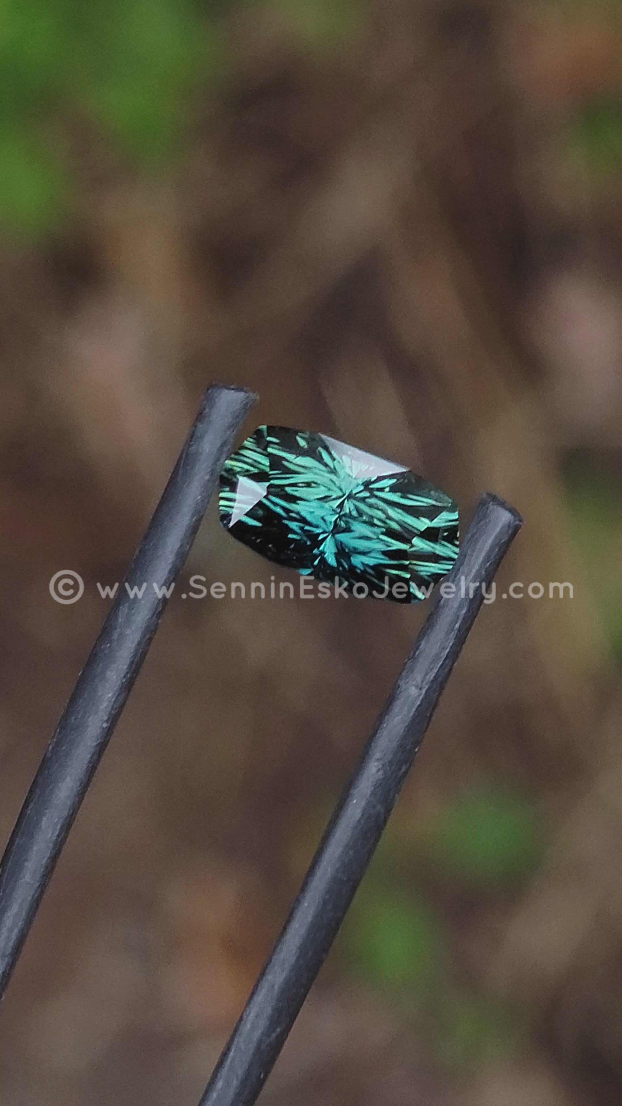 2.5 Carat Blue/Green Sapphire Long Cushion - 9.9x5.2mm - Esko