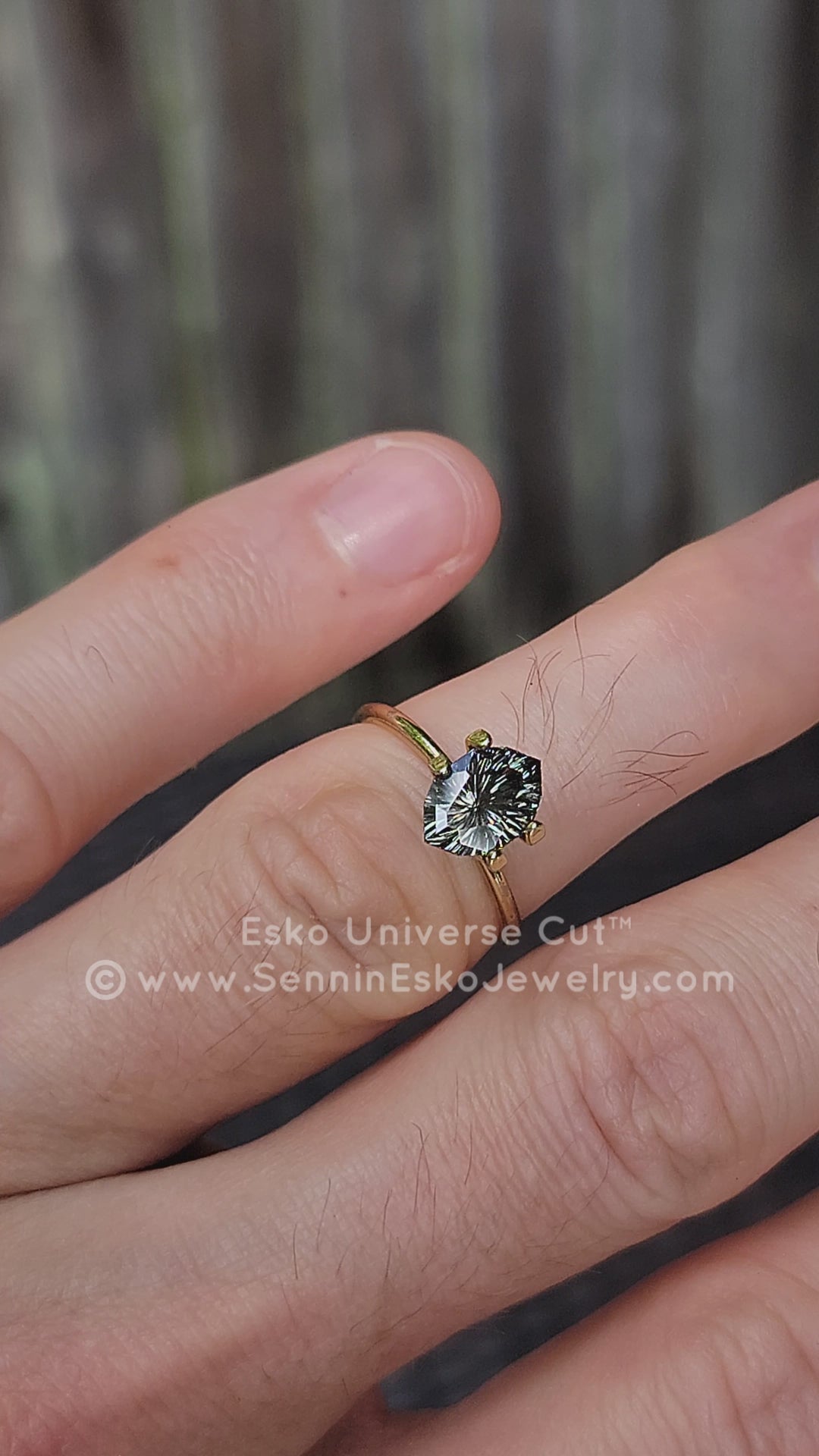 2.22 Carat Steely Green Sapphire Marquise Hexagon - 9.4x6.3mm - Esko Universe Cut ™