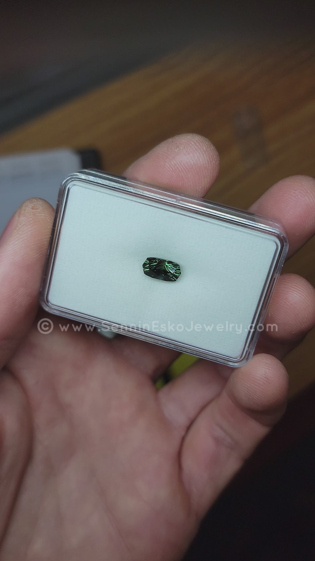 2.5 Carat Blue/Green Sapphire Long Cushion -  9.9x5.2mm - Esko Universe Cut ™