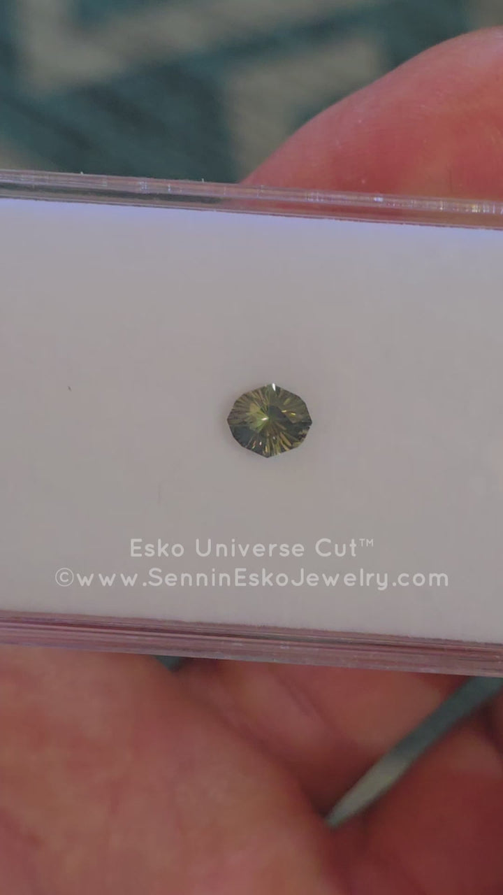 1.2 Carat Yellow/Green Opalescent Sapphire - 6.7x5.8mm - Esko Universe Cut ™