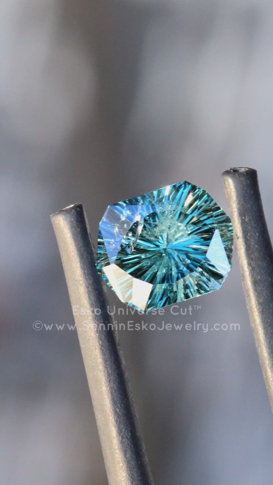 1.5 Carat Blue/Green Sapphire Hexagonal Cushion - 7.5x5.9mm - Esko Universe Cut ™