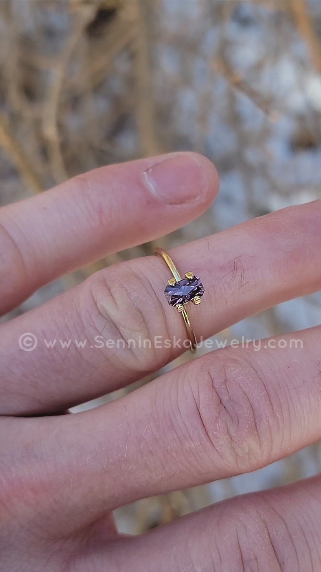 0.89 Carat Soft Purple Spinel Octagon  -  6.5x3.7mm - Esko Universe Cut ™