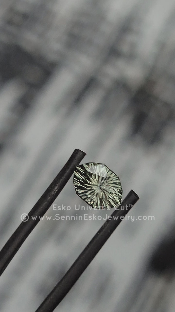 2.22 Carat Steely Green Sapphire Marquise Hexagon - 9.4x6.3mm - Esko Universe Cut ™