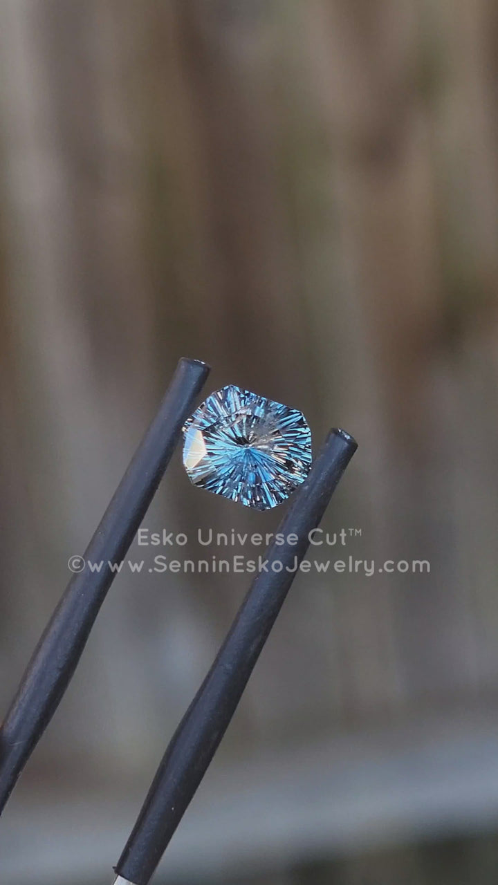 1.5 Carat Blue/Green Sapphire Hexagonal Cushion - 7.5x5.9mm - Esko Universe Cut ™