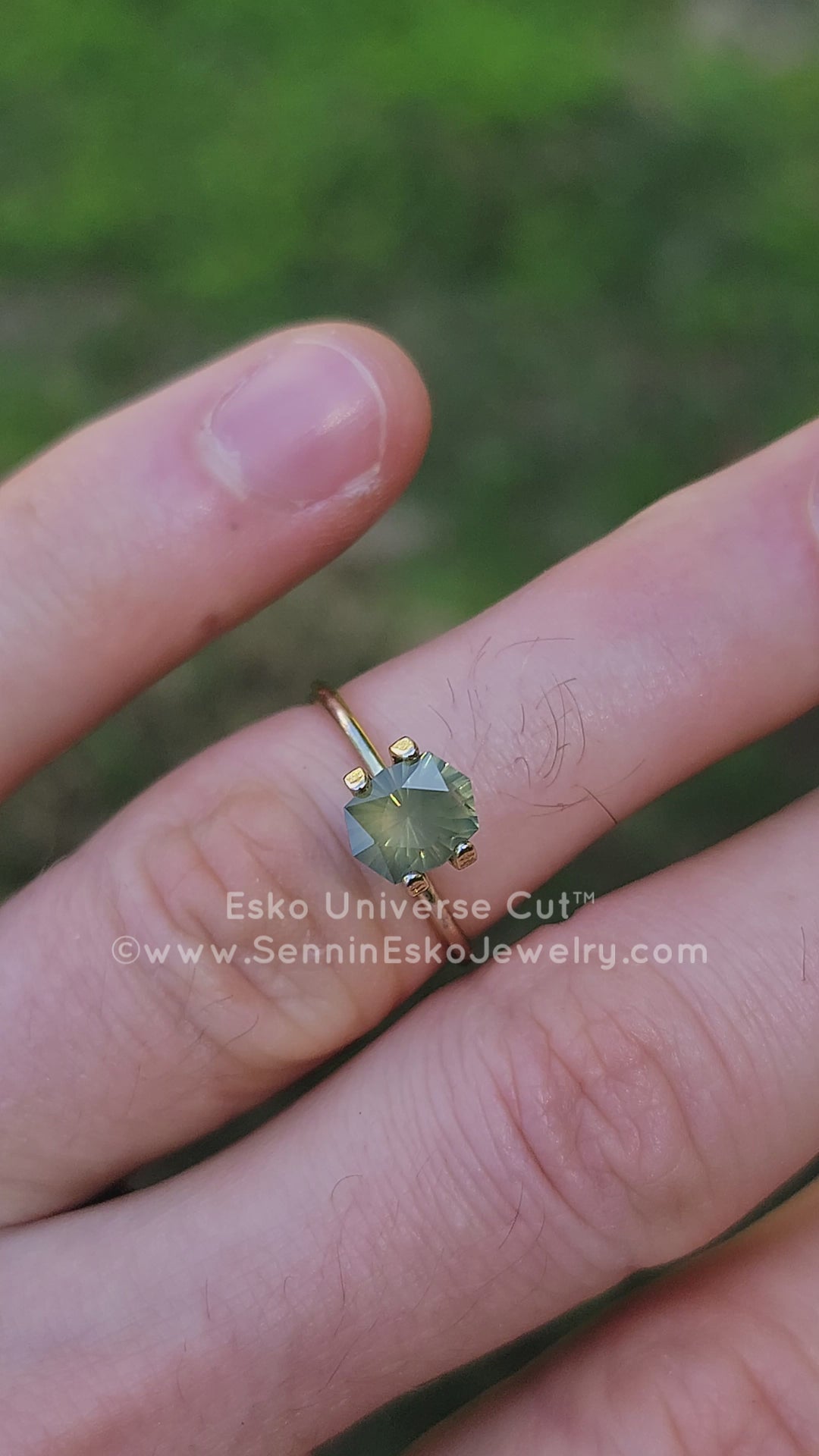 1.6 Carat Sleepy Olive Green Sapphire Octagonal Cushion - 7.7x6.2mm - Esko Universe Cut ™