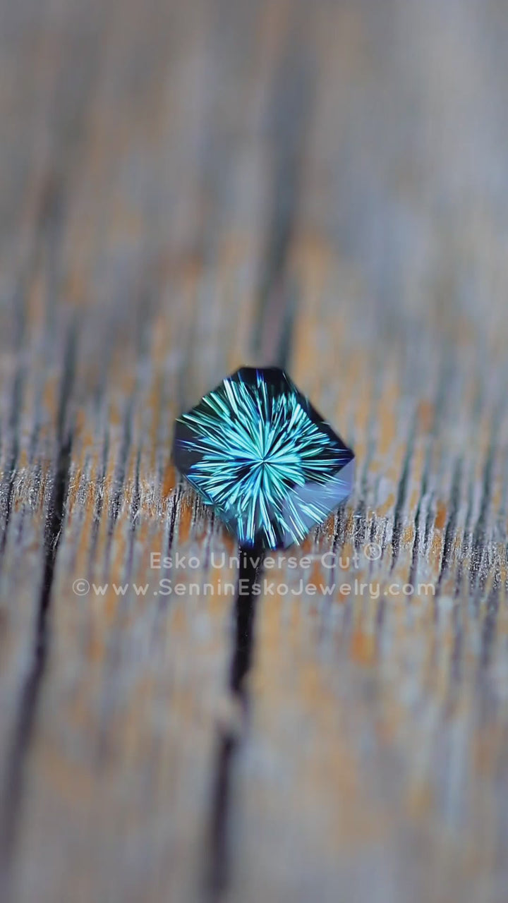 1.47 Carat Sultry Green/Blue Sapphire Octagon - 6.9x5.8mm - Esko Universe Cut ®