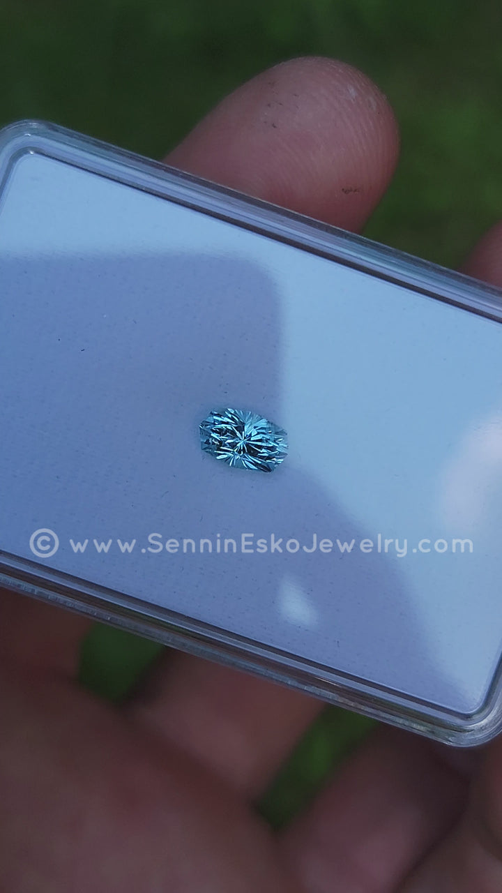 0.9 Carat Aquamarine Octagon -  7.7x4.9mm - Fantasy Cut