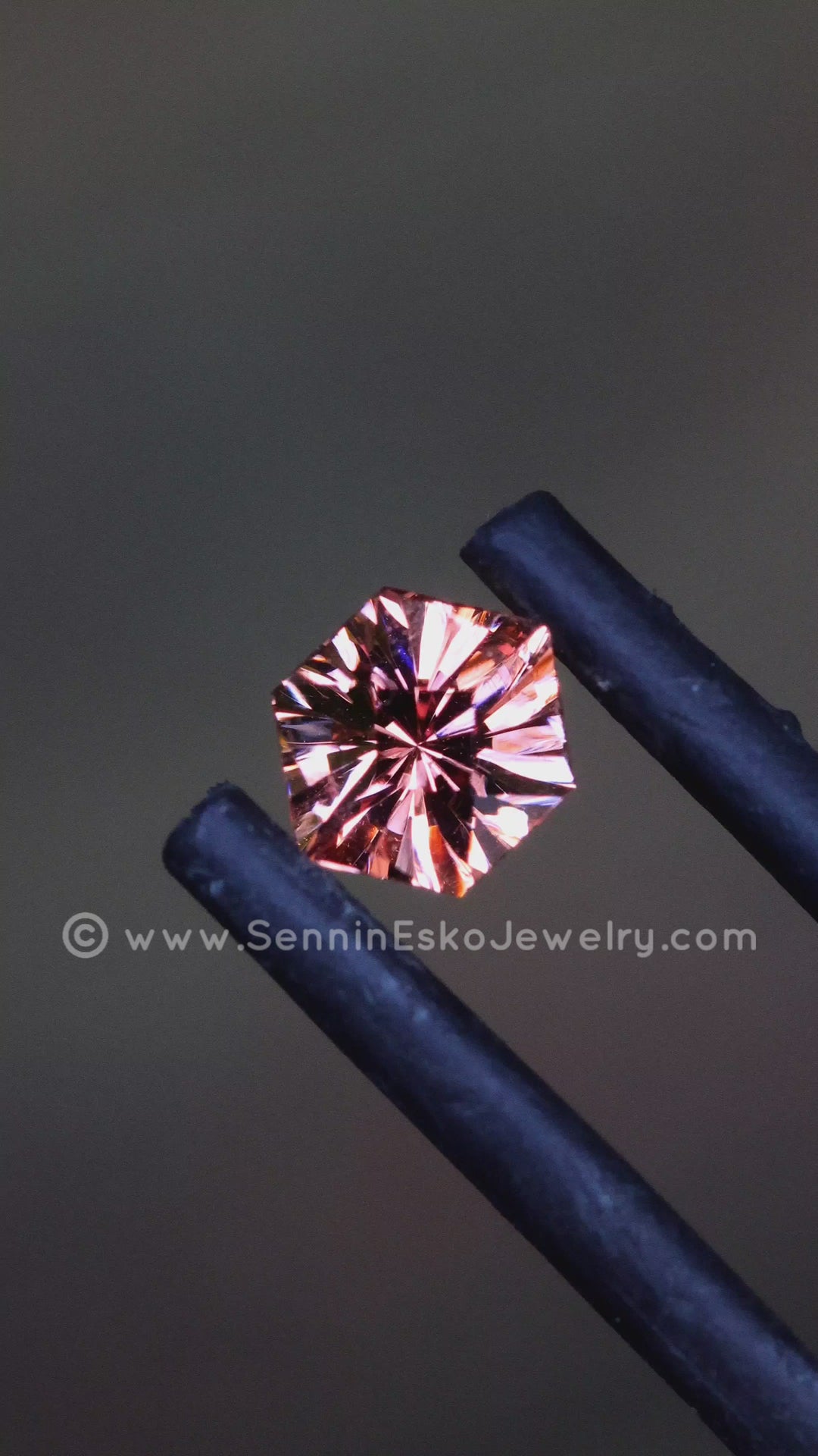 0.5 Carat Malaya Garnet Hexagon -  5.6x4.4mm - Fantasy Cut