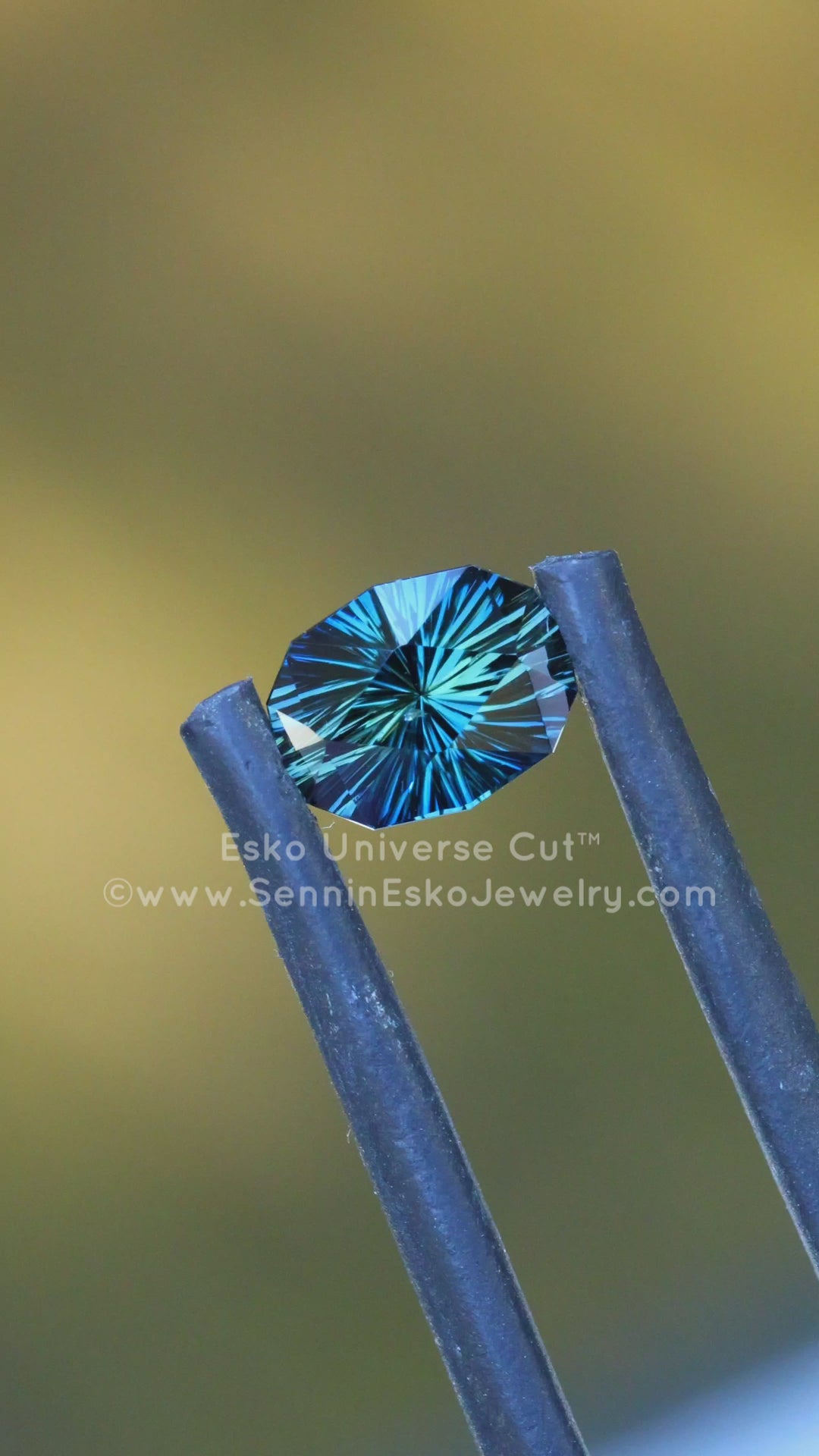 1.1 Carat Deep Blue Green Sapphire Oval - 6.8x5.2mm - Esko Universe Cut ™
