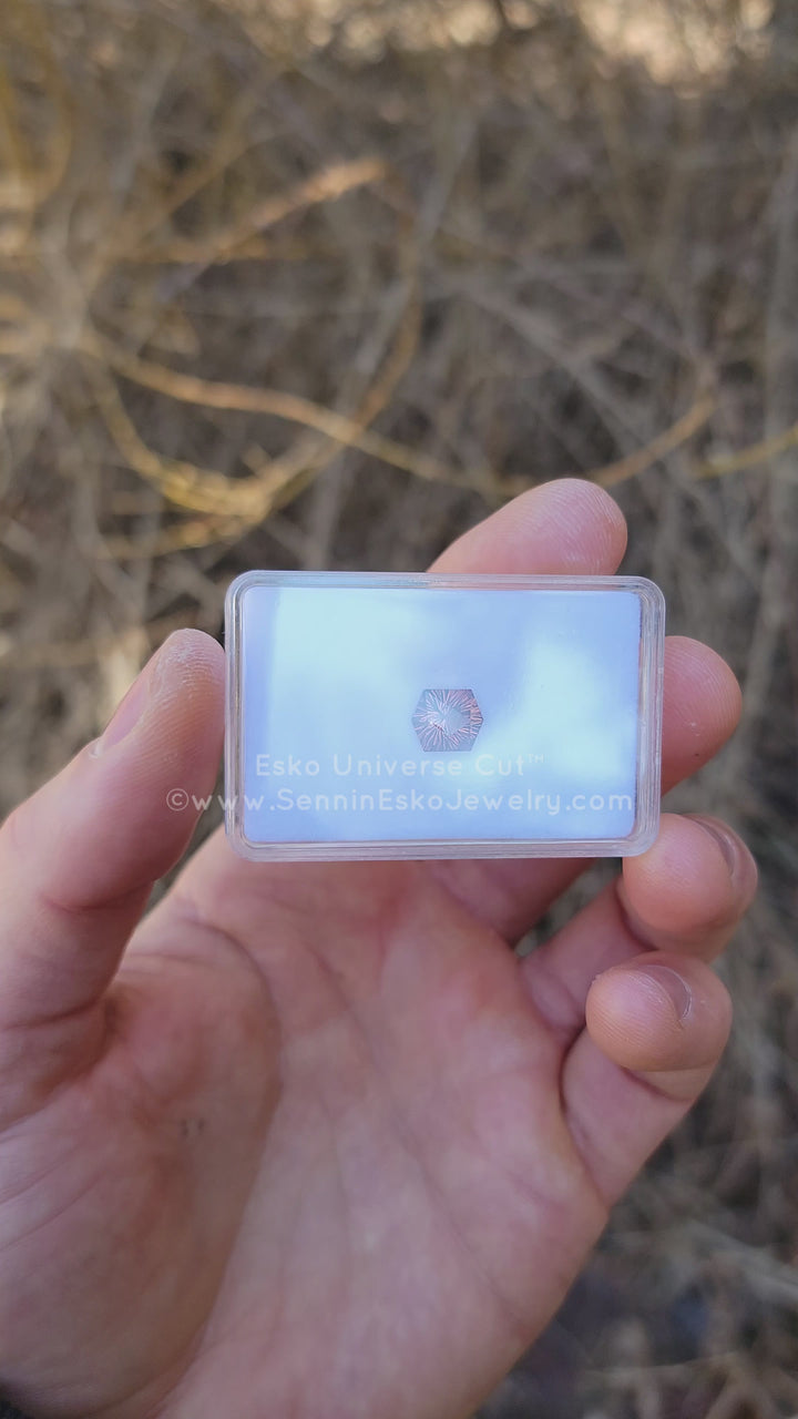 3.4 Carat Pink/Orange Tourmaline Hexagon - 9.5x8.1mm - Esko Universe Cut ™