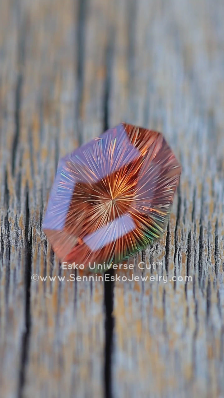 9.4 Carat Burnt Orange/Green Oregon Sunstone - 16x12.5mm - Esko Universe Cut ™