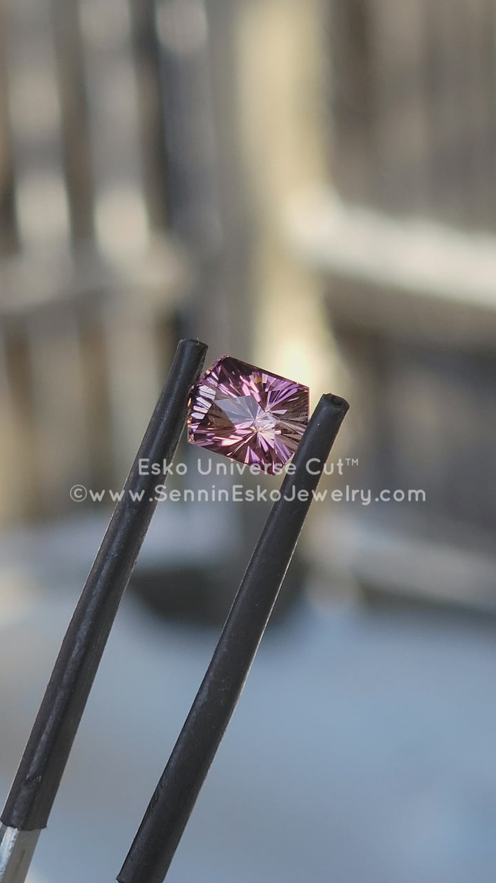 1.54 Carat Light Sunset Tourmaline Hexagon - 8x5.6mm - Esko Universe Cut ™