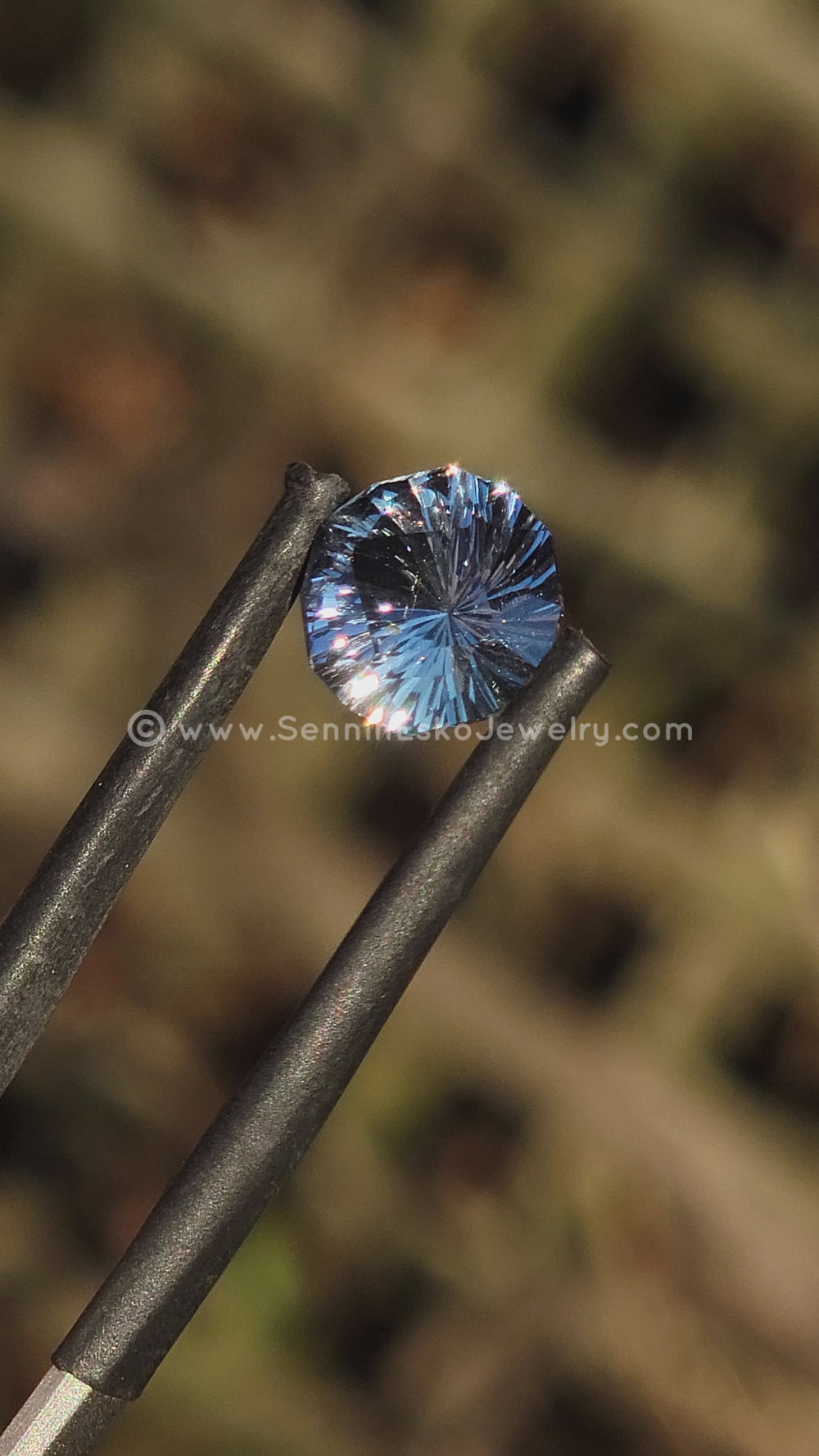 2.7 Carat Silvery Blue Umba Sapphire Dodecagon - 9.5x8.4mm - Galaxy Cut - Fantasy Cut