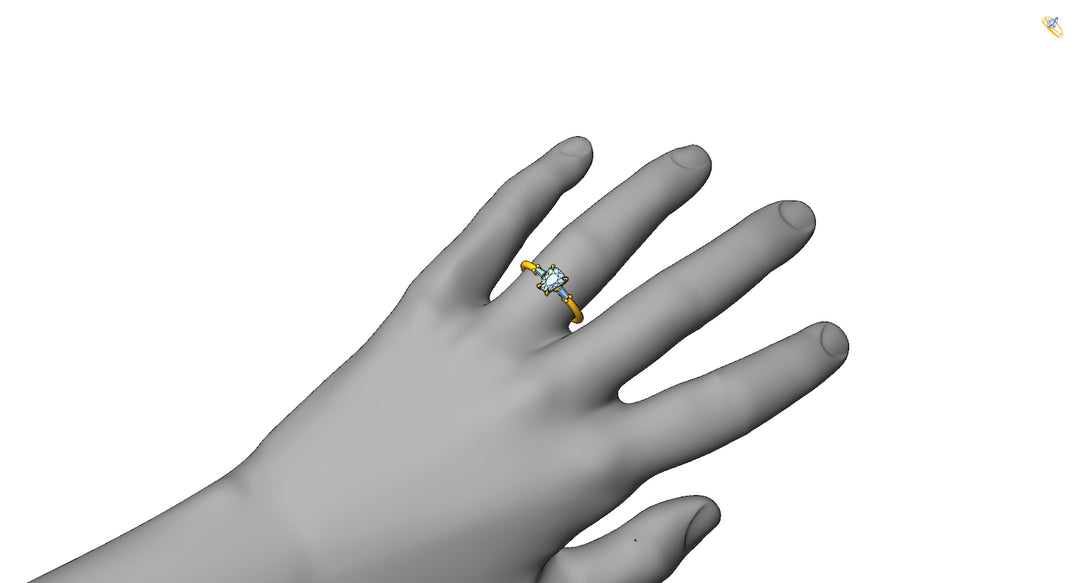 Custom Listing - 1.1 Carat Sapphire Ring With Baguette Accents,  Var 2