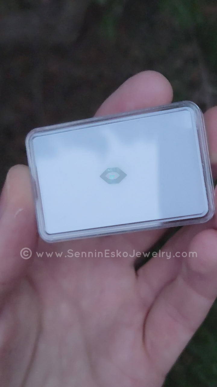 Hexagone Saphir Kenyan Bleu-Vert Encre 1ct - 8.8x5mm
