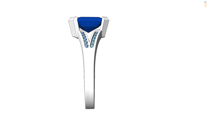 Custom Listing - 1.68 Carat Sapphire Split Shank Ring