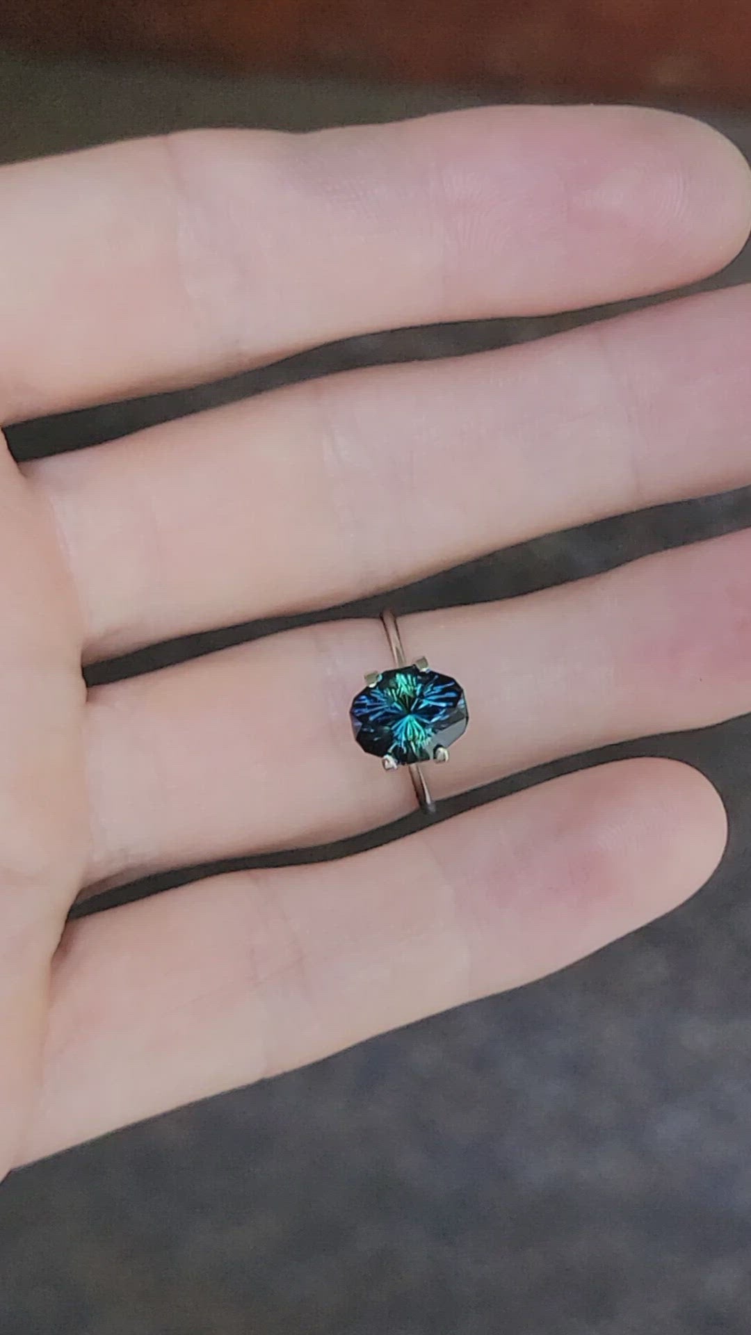 Deals Natural Fancy/Shield Cut Blue Green Australian Sapphire Unheated 0.52