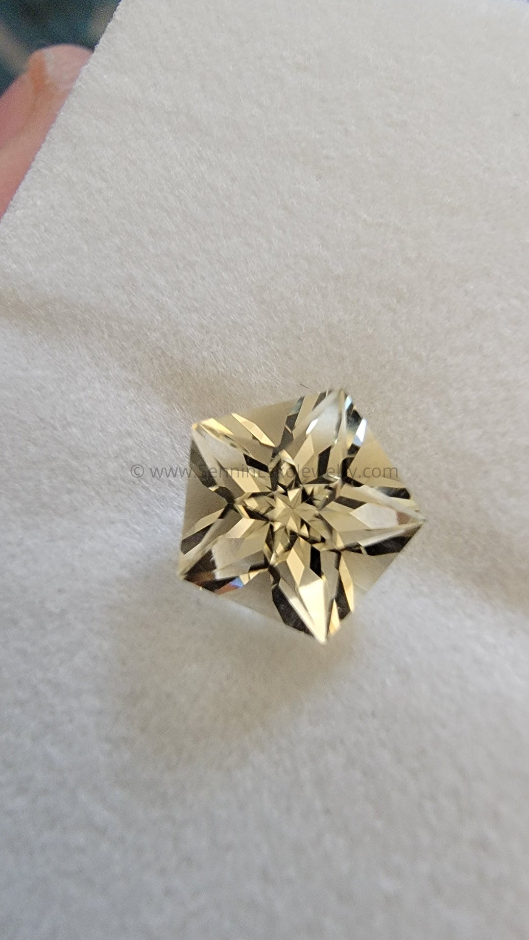2.6 Carat Star Cut Golden Labradorite - 8.9x8.9mm Sennin Esko Jewelry Archive Tag, Gems & Cabochons, Gemstones, hand cut, hexagon, Labradorite, ocean, Octagon, Pentagon,  Past Hand Cut Gemstones