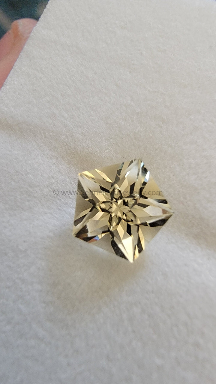 2.6 Carat Star Cut Golden Labradorite - 8.9x8.9mm Sennin Esko Jewelry Archive Tag, Gems & Cabochons, Gemstones, hand cut, hexagon, Labradorite, ocean, Octagon, Pentagon,  Past Hand Cut Gemstones