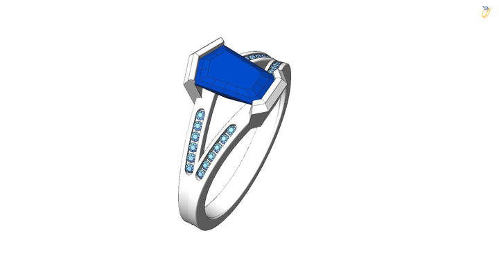 Custom Listing - 1.68 Carat Sapphire Split Shank Ring
