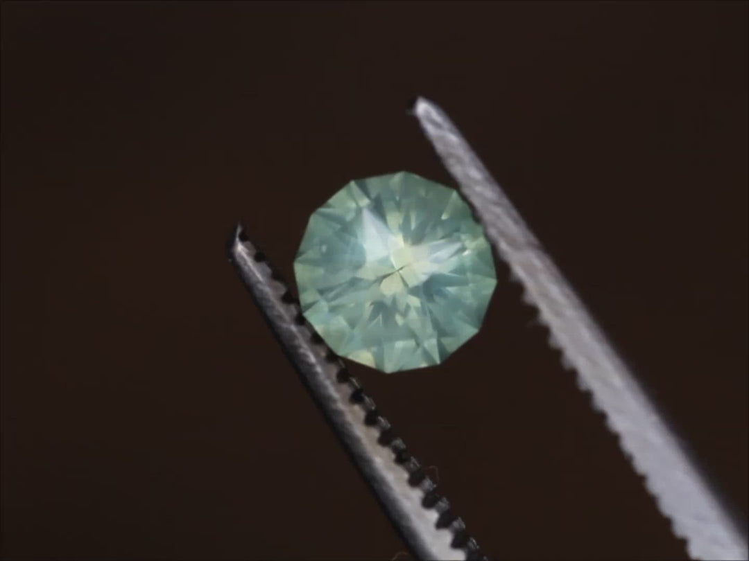 Blaugrüner Montana-Saphir, 5 mm, 0,6 Karat – runder Saphir im Präzisionsschliff – unbehandelter El Dorado-Barren-Montana-Saphir