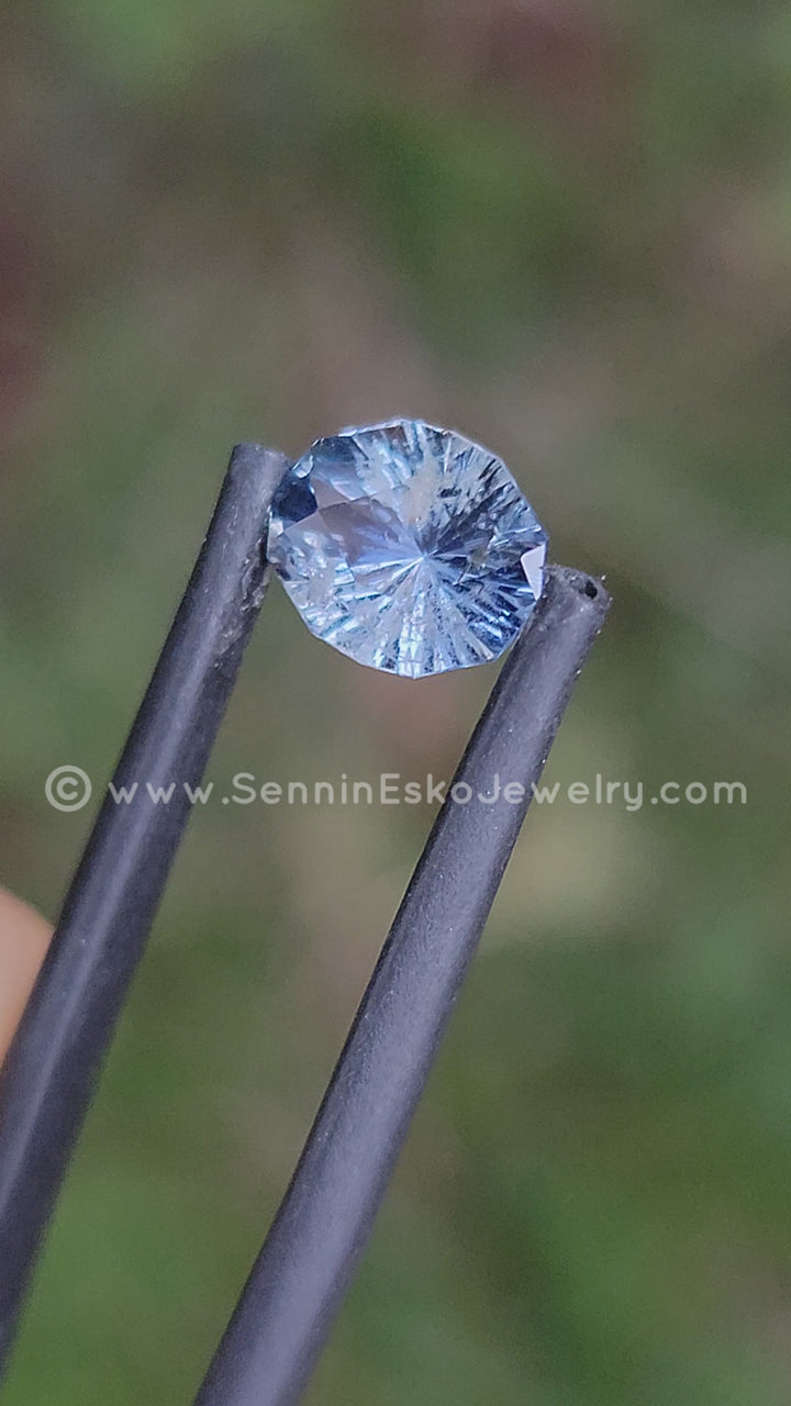 Dodécagone Ovale Saphir Umba Bleu/Argent 1.5ct - Taille Fantaisie - 9x6.7mm