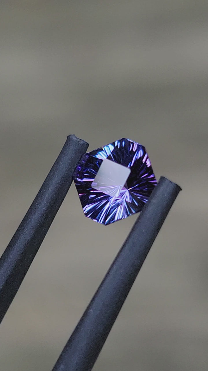 Blue/Purple Tanzanite Square Octagon - 1.34 carats -6.4x7.2mm - Fantasy Cut