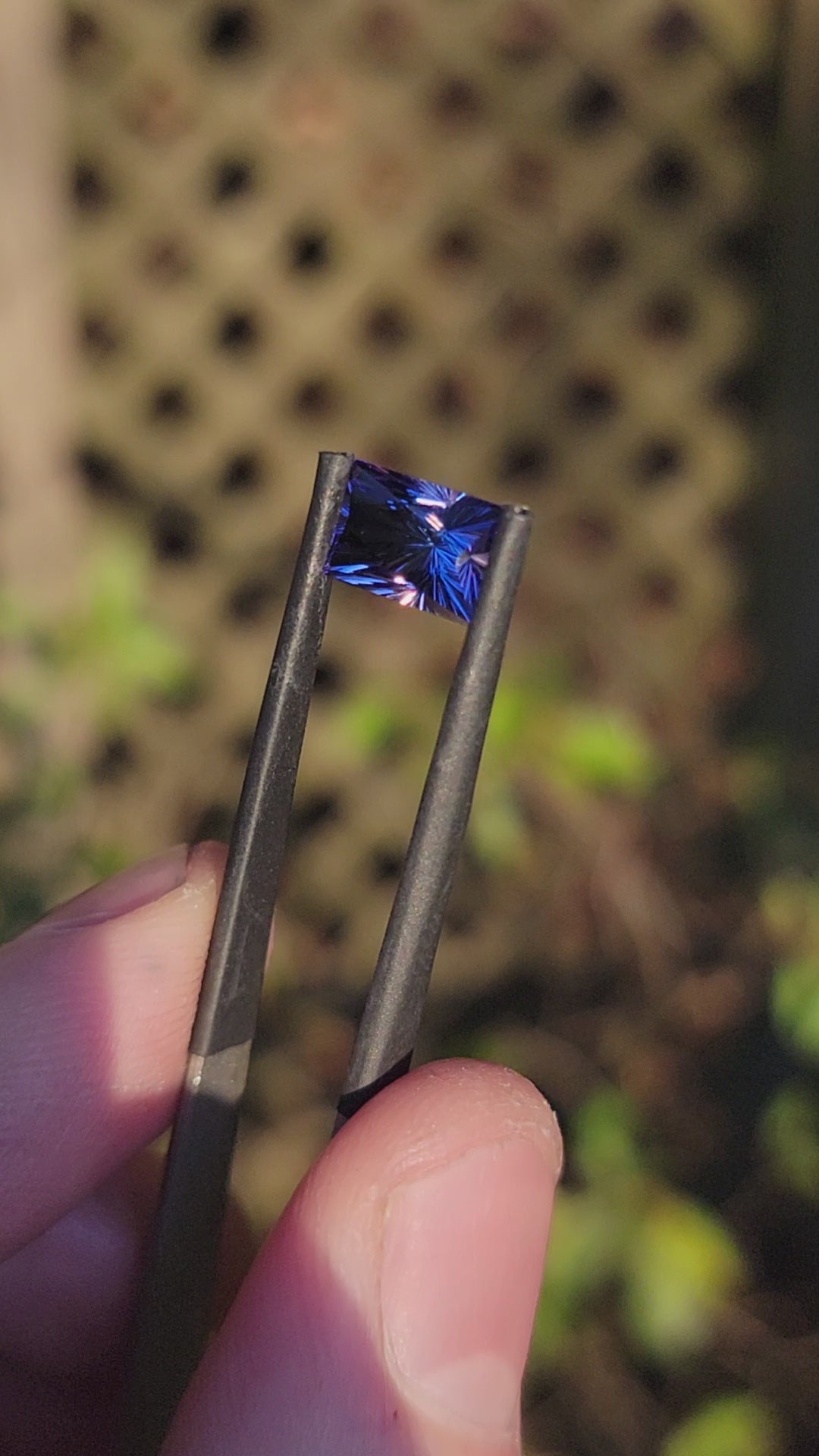 3.4 Carat Unheated Blue/Purple Tanzanite Princess Cut - 9.7x6.3mmmm - Fantasy Cut